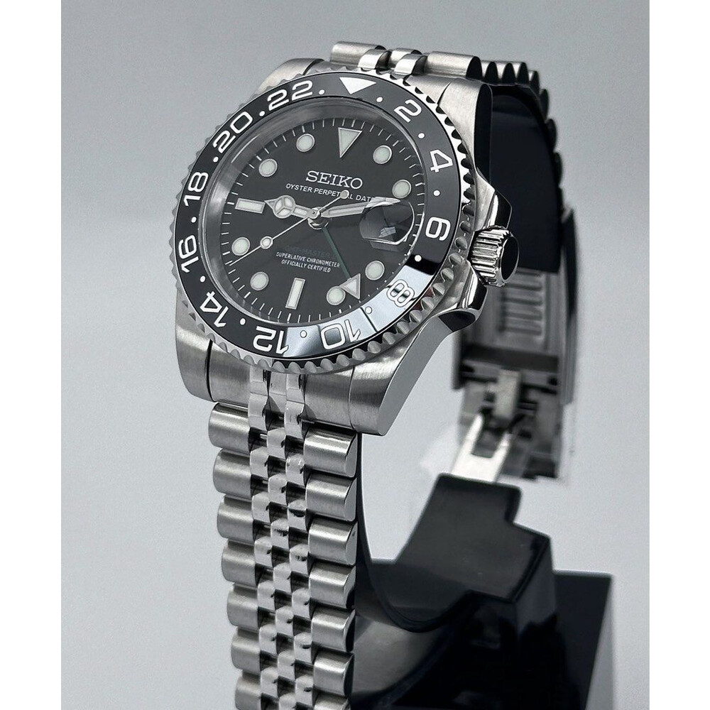 Custom Seiko Mod • GMT-Master II Black Ceramic Bezel • 40mm